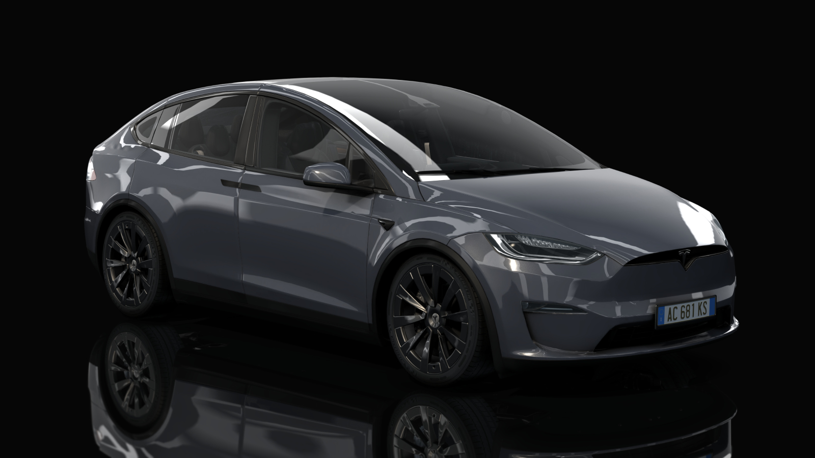 Tesla Model X Plaid, skin Midnight Silver Metallic