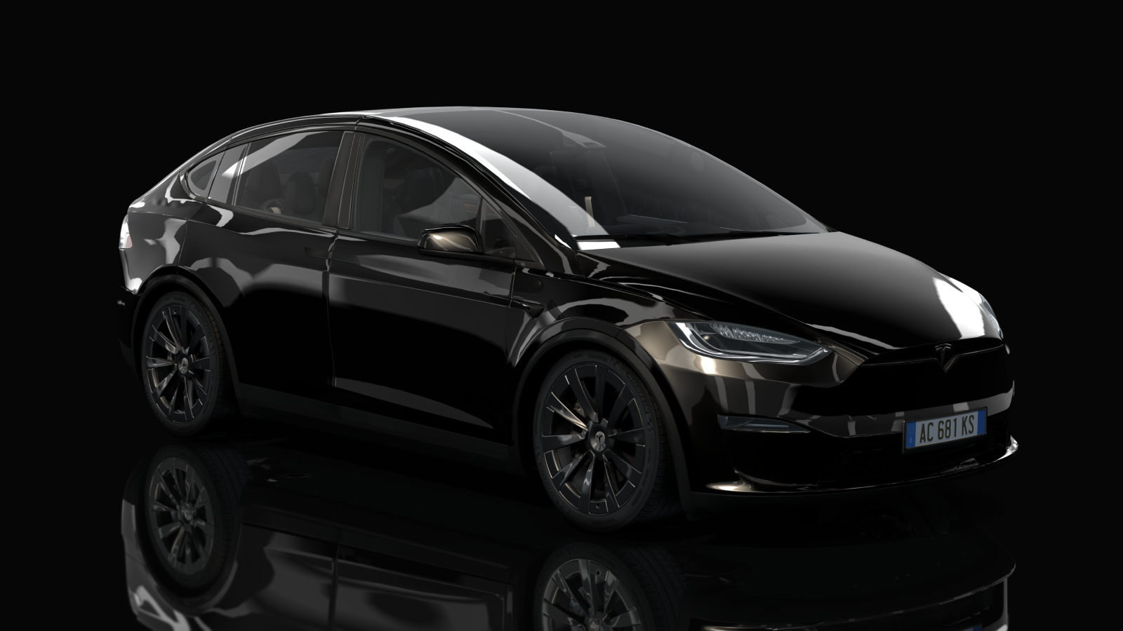 Tesla Model X Plaid, skin Solid Black